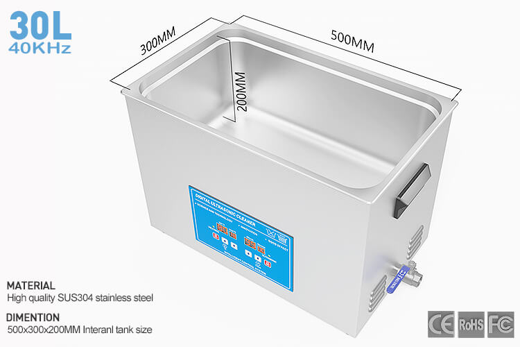30 Litre Ultrasonic Cleaner Machine for Parts Cleaning